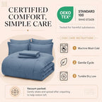CozyLux Full Size Comforter Set Grayish Blue, 7 Pieces Bed in a Bag - Image 6