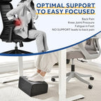Foot Rest for Under Desk at Work, Adjustable Footrest for Office Chair & Gaming Chair,Ergonomic Footrest Pillow Desk Foot Stool with Washable Cover for Home, Airplane, Travel (Black) - Image 3