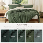 Bedsure Oversized King Duvet Cover, Double Brushed Bedding Set, Olive Green - Image 5