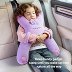 Car Pillow for Travel Animal-Themed Car Seat Cushion with Safety Belt Protector Soft Plush Material 4 Cute Styles: Pig, Dog, Rabbit, Panda (Panda) - Image 4