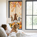 Window Privacy Film Frosted, Thanksgiving Fall Static Cling Door Window Covering, Gnomes Pumpkin Flower Maple Leaf Plaid UV Blocking Windows Film for Office, Hotel, Bedroom, 29.5 x 78.7 Inches - Image 2