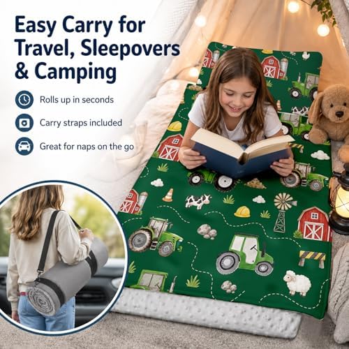 Personalized Toddler Nap Mat with Pillow and Blanket, Monogram Nap Mats for Preschool Daycare, Custom Thickened Large 55”x22.5” Sleeping Bag for Kids, Rollup Sleeping Mat for Boys Girls Gift - Image 5