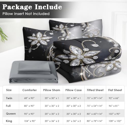WeCozy Queen Comforter Set with Sheets, 7 Pieces Diamond Crystal Bedding - Image 6