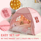 Full Size Kids Play Tent, Indoor Privacy Canopy Teepee for Boys & Girls, Portable Dark Room Sleeping Tent for Bedroom Floor Camping - Image 3