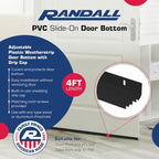4 FT (48") PVC Slide-On Door Bottom | Adjustable Plastic Weatherstrip Door Bottom with Drip Cap | for 1 3/4” Doors | Fits Gaps 3/8” to 7/8” | Made in The USA (Black) - Image 2