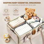 Diaper Caddy Organizer–Felt Storage Bin for Car & Bedside, Oatmeal - Image 2