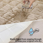 Fixwal Waterproof Flannel Dog Couch Cover, 27.6" x 70.9", Coffee - Image 2
