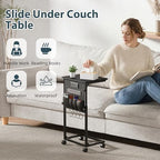 Adjustable Height Couch Table with USB-C Charging Station (Black) - Image 6