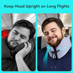 Travel Neck Pillow for Airplane: Side Support for Large Necks Without Choking - Supports 8 lbs Without Collapsing - No Sideways Slumping in Aisle & Middle Seats on Long Flights - Image 3