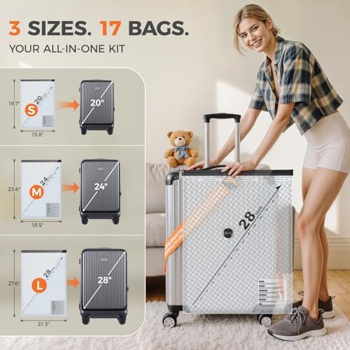 Nicetree 16-Pack Vacuum Storage Bags with Rechargeable Wireless Pump | 3 Sizes (20/24/28 Inch) Travel Vacuum Seal Bags for Clothing, Bedding & Seasonal Storage | Space Saver for Luggage - Image 4