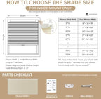 AOSKY No Drill Cordless Light Filtering Cellular Shade 36" W x 64" H Beige - Image 2