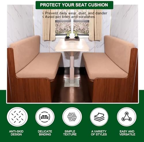 CRFATOP RV Dinette Cushion Covers Soft 4pc Camper Booth Seat Slipcover,20 - Image 5