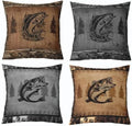 Feelyou Fish Bass Throw Pillow Covers Soft 18" x 18" by Feelyou