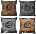 Feelyou Fish Bass Throw Pillow Covers Soft 18" x 18" by Feelyou