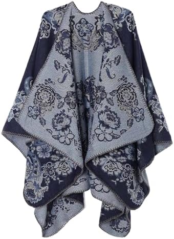 Lacavocor Women's Shawl Wrap Poncho Cape Cardigan Open Front by Lacavocor