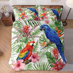 WeCozy Full Comforter Set, 3 Pieces Tropical Hibiscus Bedding, All Season - Image 2