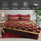 WeCozy Queen Comforter Set with Sheets, 7 Pieces Red Gold Bedding - Image 5