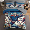 WeCozy Full Comforter Set with Sheets, 7 Pieces Hockey Vintage Bedding by WeCozyHomeDecor