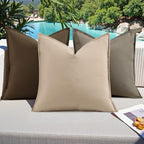decorUhome Outdoor Waterproof Faux Linen Throw Pillow Covers 26x26 Set of 2 - Image 5