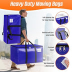 FabSpace 8-Pack Moving Bags with Backpack Straps & Carry Handles, 20 Gallons-76 L Heavy Duty Storage Totes for Space Saving, Foldable Storage Bags for College Dorm, Travel, Camping (Blue) - Image 5
