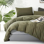 Luxlovery Olive Green Comforter Set Twin Army Green Bedding Comforter Set Solid Green Blanket Quilts Modern Soft Breathable Minimalist Moder Dark Green Comforters Set - Image 6