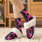 Fuzzy Slippers for Women Washable Cotton Slippers with Crew Socks - Image 3