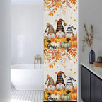 Window Privacy Film Frosted, Thanksgiving Reusable Static Cling Window Tints, Gnomes Pumpkin Sunflower Maple Leaves Linen Heat Control Windows Films for Offices, Balcony, 29.5 x 118 Inches - Image 3