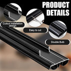 Pushglossy 2 Pcs Double Bubble Kerf 36" Door Bottom Seal, Black - Image 3