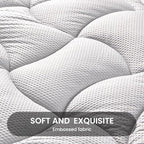 SLEEP ZONE Cooling Mattress Topper Twin XL for College Dorm, Premium Zoned Quilted Mattress Pad, Fitted Mattress Protector Cover Washable, Deep Pocket 8-21 inch, Silver Grey, Twin XL - Image 4