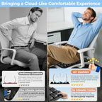 Upgrade Travel Cushion with No External Air Pump, Airplane Seat Cushion for Long Flights, Portable Wheelchair Cushions, Adjustable Air Cushion with Non-Skid Bottom Relief Discomfort in Coccyx - Image 2