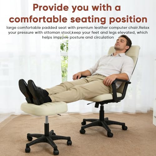 Ergonomic Adjustable Under Desk Footrest,Ottoman with Wheels - Image 3