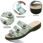 Women's Comfort Leather Slides Lightweight Flat Sandals Cute Slip On Casual Walking Slippers - Image 5