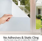 HIDBEA White Frosted Glass Window Privacy Film,Static Cling 23.6in x 13.1ft - Image 5