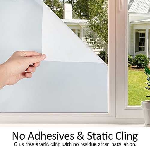 HIDBEA White Frosted Glass Window Privacy Film,Static Cling 23.6in x 13.1ft - Image 5