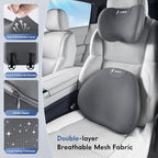 FLORICH Lumbar Support Pillow and Neck Pillow for Office Chair Car, Ergonomic Memory Foam Back Support for Office Gaming Chair Driving Seat Wheelchair, Relieves Neck, Back & Sciatica Pain – Grey - Image 6