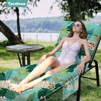 Outdoor Chaise Lounge Chair Cushion, 71 x 22 x 4.7 Inches Waterproof Chaise Lounge Cushions Replacement for Outdoor Furniture, Thickened Non-Slip Patio Lounge Chair Cushions, Cyan Floral leaf - Image 6