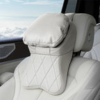 Aviation-Grade Pu Leather Car Headrest, 100% Memory Foam Neck Pillow for Driving Seat Car Headrest Pillow/Gaming Chair Pillow Ergonomic Design Neck Support Pillow Universal Type (White) by Unknown