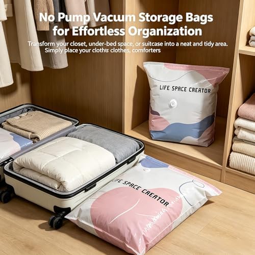 No Pump Vacuum Storage Bags, Large Capacity 3D Compression Storage Bags, Press & Seal Space Saver Bags for Clothes, Comforters, Blankets, Bedding, Travel and Home Organization (XL*4) - Image 3