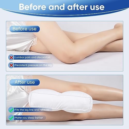 MINUPWELL Knee Pillow for Side Sleepers, 6 Inch Height Between Leg & Under Knee Pillow for Back Sleepers - Leg Pillow with 1200G 7D High Suppot Alternative for Relieving Leg, Back, and Knee Pain - Image 4