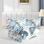 HOSIMA Kids Sea Turtle Comforter Queen,Coastal Bedding with 2 Pillowcases. - Image 5