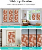 Window Privacy Film Frosted, Terracotta Botanical Reusable Static Cling Window Tints, Summer Palm Leaves Foliage Tropical Heat Control Windows Films for Offices, Balcony, 29.5 x 118 Inches - Image 7