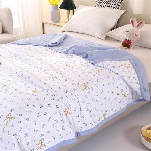 Coverless Duvet Single Double King Size, Reversible Summer Quilted Duvet Cosy and Lightweight Quilt Breathable Bedspreads Quilted Throw for Beds,Blue,150 * 200cm - Image 3