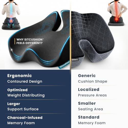 Driver Seat Cushion for Car, Tailbone Pain Relief Car Pillow and Seat Pad - Image 6