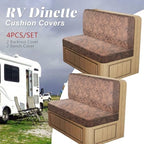 Leather Look RV Dinette Cushion Covers, Stretch Camper Cushion Slipcovers for Travel Trailer Couch RV Booth Seat, Replacement Camper Sofa Chair Protector (2 Backrest Cover & 2 Bench Cover,Light Brown) - Image 4
