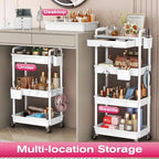 Goovilla Rolling Makeup Organizer Cart with Removable Drawer, 4 Tier White - Image 6