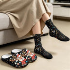 House Slipper and Socks Set for Women Warm Comfy Fuzzy Slipper with Crew Socks Plush Fuzzy Slippers for Indoor - Image 4