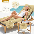 Outdoor Lounge Chair Cushion, Waterproof Replacement Chaise Lounge Cushions for Outdoor Furniture Thickened 71 x 22 x 4.7 Inches Non-Slip Patio Pool Lounge Chair Cushions with Ties (Khaki) - Image 2