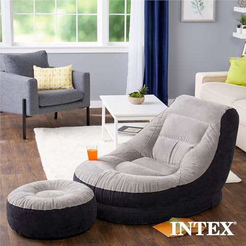 Intex Ultra Lounge Inflatable Chair with Ottoman Foot Rest, 2-Pack - Image 2