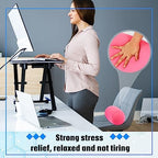Geelin 2 Pcs Microbead Roll Pillow Bolster Neck Back Support,Pink, Blue - Image 5
