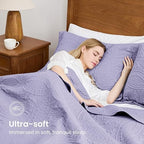 Love's cabin Twin Quilt Set Lavender Bedspreads Bedding Set - Soft Bed Lightweight Bedspread Comforter - Modern Style Coin Pattern Coverlet for All Season - 2 Pieces (1 Quilt, 1 Pillow Sham) - Image 5